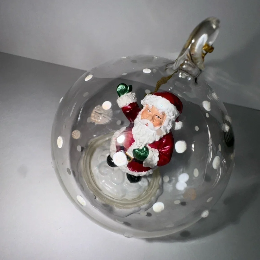 GORHAM Winter Follies Snow Globe  Santa Ornament